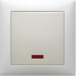 Переключатель 1-клавишный, на 2 направления, c индикатором (схема 6L) 16 A, 250 B (белый) Серия FLAT Экопласт, арт. 840404