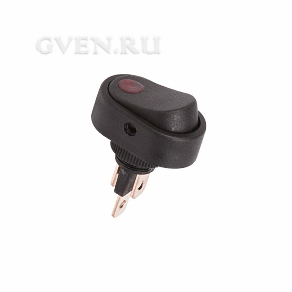 Купить Выключатель клавишный 12V 20А (3с) ON-OFF черный ОВАЛ с красной подсветкой (RWB-523, ASW-20D-2) 36-2710 SDS 36-2710 SDS