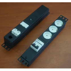 Блок розеток 10"  1U 3 розетки Schuko однофазный 6A
