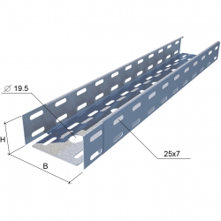 LO0608 Лоток перфорированный 200х50х3000 0,7мм БЫСТРЫЙ МОНТАЖ