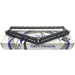 Коммутационная патч-панель Cabeus 19" 1HU 24xRJ45 неэкранированная  угловая чёрная (PLB-24-CON) Коммутационная патч-панель Cabeus 19" 1HU 24xRJ45 неэкранированная  угловая чёрная (PLB-24-CON)