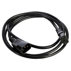 Шнур (кабель) питания с заземлением IEC 60320 C13/IEC 60320 C14, 10А/250В (3x1,0), длина 1,8 м.