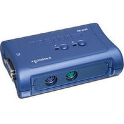 TK-205K TRENDnet KVM switch переключатель 2-port KVM Switch with Integrated Cables (электронный Консольный коммутатор/переключатель 2-х ЦПУ с кабелем, PS/ 2)
