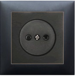 Розетка без заземляющих контактов с защитными шторками (черный бархат) Серия LK60 Экопласт, арт. 863308