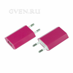 Сетевое зарядное устройство для iPhone USB (СЗУ) (1 000mA) розовое