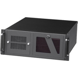 EB430M-B-0 4U серверный корпус. 3x 5.25, 1x 3.5 и 8 внутренних 3.5 HDD (жесткий диск) отсеков. Источник питания PS/2 или блок питания с резервированием Mini-Redundant. Глубина 480мм. Поддерживает 12x10,5&quot