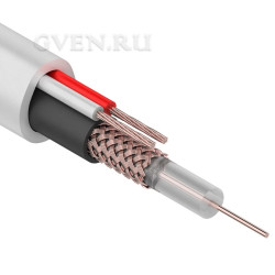 Кабель для видеонаблюдения KBK-B- 2x0,75мм², 200м., белый  REXANT