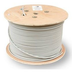 SFTP-4P-Cat.5e-SOLID-GY Кабель витая пара экранированная SFTP (SF/UTP), кат.5e, 4 пары (24 AWG), одножильный, 305м Cabeus