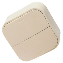 LEGRAND 782232 Выключатель 2-клавишный 10A, слоновая кость, Quteo