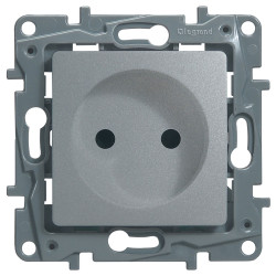 LEGRAND 672431 Модуль розетки 2К+З со шторками, 10AX, с автоматические зажимы, немецкий стандарт, алюминий, ETIKA