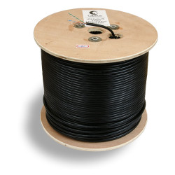 Кабель витая пара Cabeus, U/UTP, 4 пар., кат. 5е, 100МГц, d 5,3 мм , AWG24, PE, 305м, бухта, цвет: чёрный