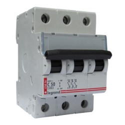 LEGRAND 407296 Автоматический выключатель, серия DX3-E, С50A, 6kA, 3-полюсный