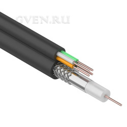 Кабель для видеонаблюдения ККСВ-П + 4х0.5мм., 100м., черный  REXANT