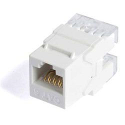 Модуль Вставка Keystone Jack RJ-45 (8P8C), кат.6, тип 180 градусов, белая (High-Bandwidth applications), арт. KJ5-8P8C-C6-180-WH