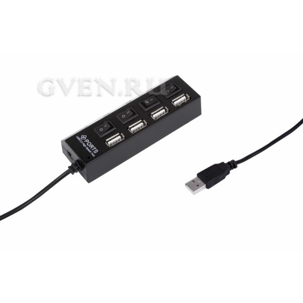 Купить Разветвитель USB на 4 порта с переключателями черный REXANT 18-4104 SDS 18-4104 SDS