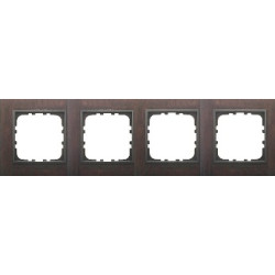 Рамка 4-постовая из натурального темного дерева (венге) Серия LK60 Экопласт, арт. 864445