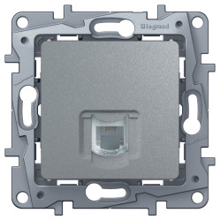 LEGRAND 672440 Модуль розетки телефонный RJ11, алюминий, ETIKA