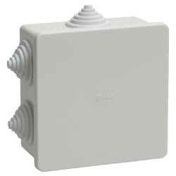 JBS080 Коробка огн. E110, о/п 85х85х50мм,  без галогена, ПВ-0, 6 вых., IP55, 3P, (0,15-2,5 мм²), цвет белый Экопласт