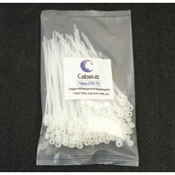 Стяжки кабельные Cabeus, неоткрываемые, 3,6х150 мм, 100 шт, цвет: белый