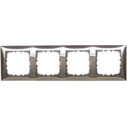 Рамка 4-постовая (серебристый металлик) FLAT, арт. 844403